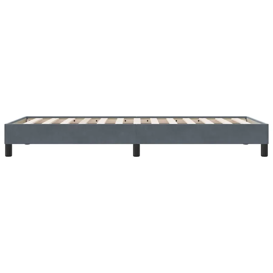 Cadre de lit sans matelas gris foncé 90x220 cm velours - 6