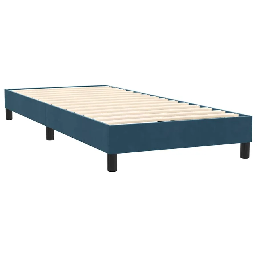 Sommier à lattes de lit et matelas bleu foncé 80x220 cm velours - 5