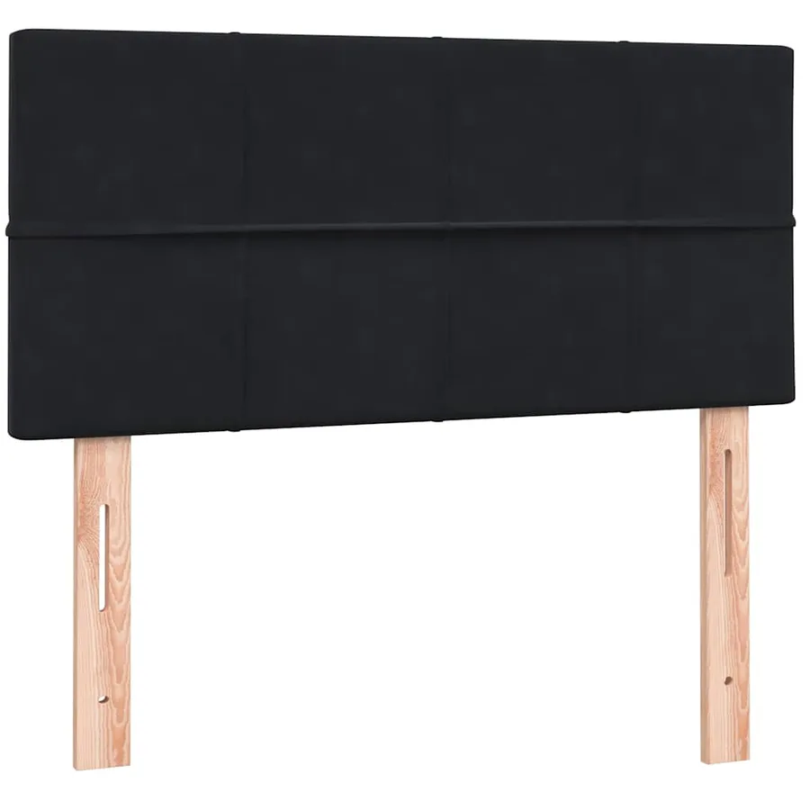 Sommier à lattes de lit avec matelas noir 80x220 cm velours - 7