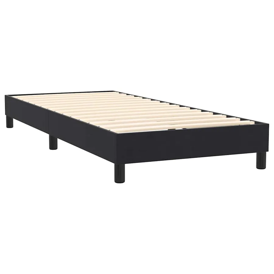 Sommier à lattes de lit avec matelas noir 80x220 cm velours - 5