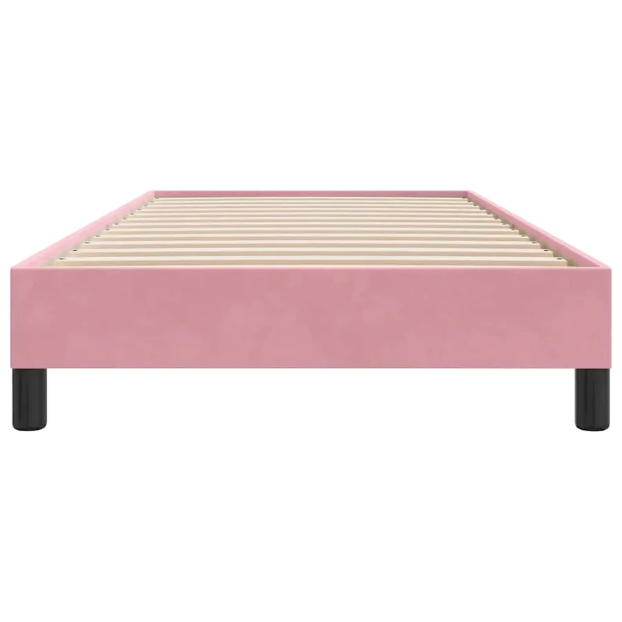 Cadre de lit sans matelas rose 90x220 cm velours - 5