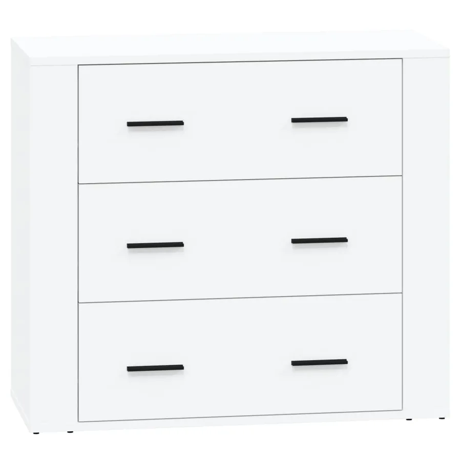 Buffets 2 pcs blanc bois d'ingénierie - 6
