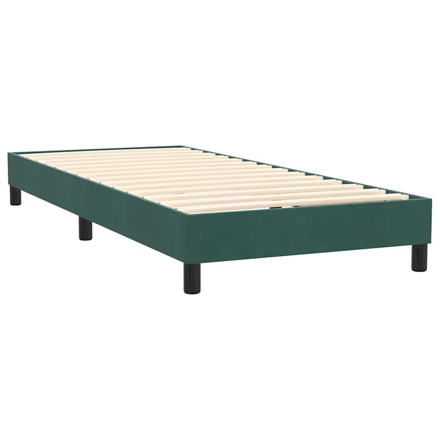 Sommier à lattes de lit et matelas et LED vert foncé 80x210 cm velours - 6