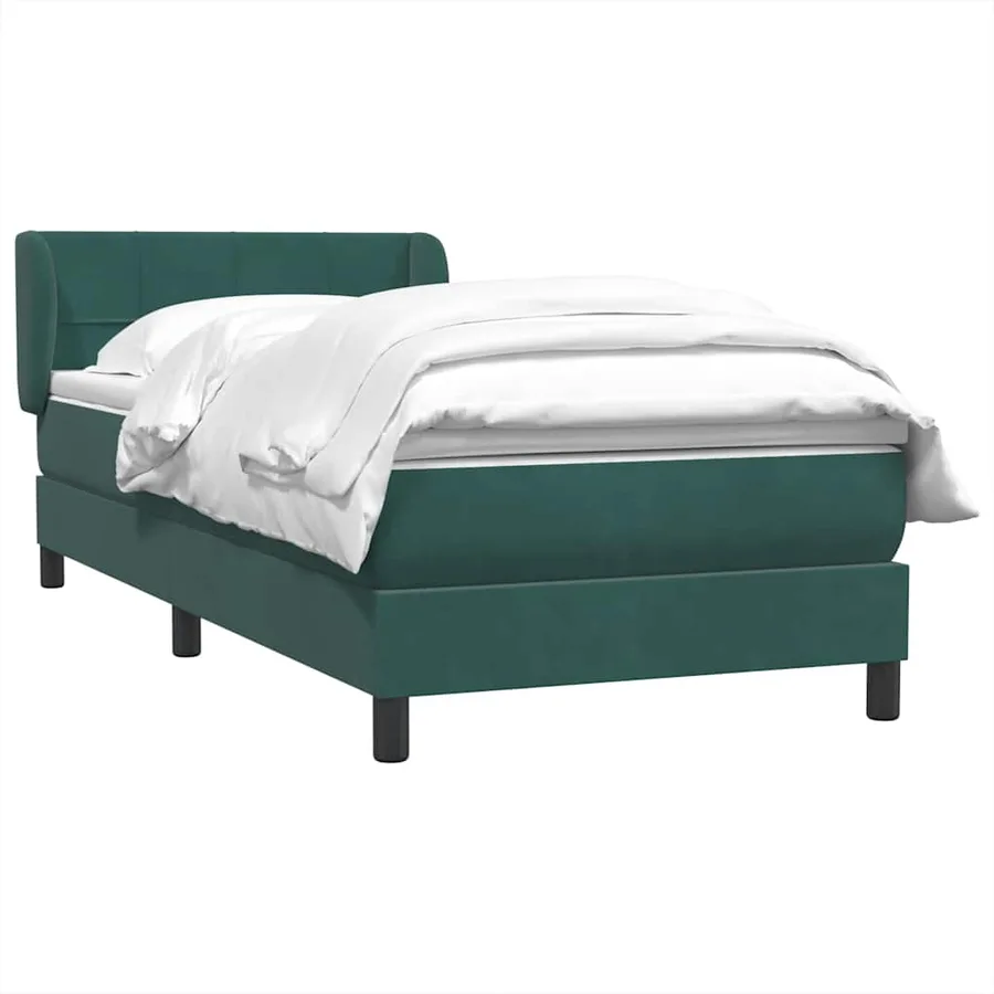 Sommier à lattes de lit et matelas vert foncé 80x210 cm velours - 3