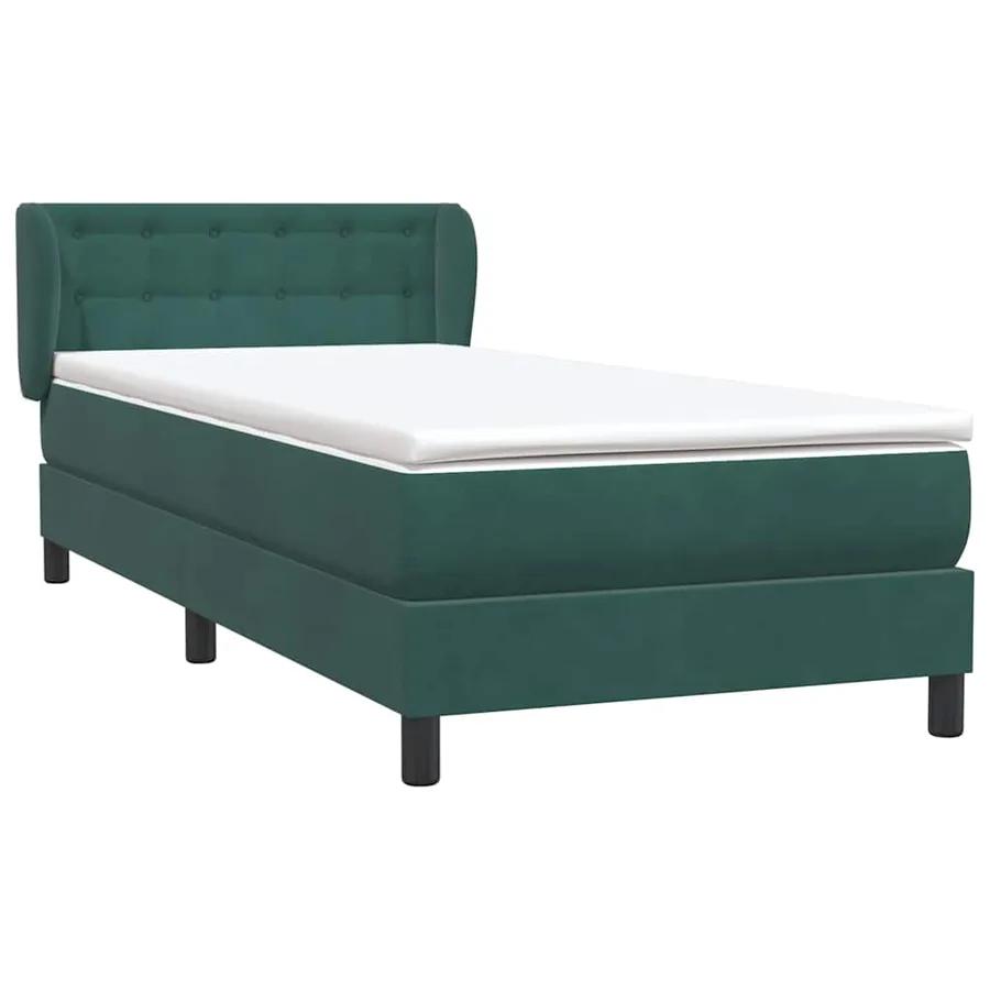 Sommier à lattes de lit et matelas vert foncé 80x210 cm velours - 4