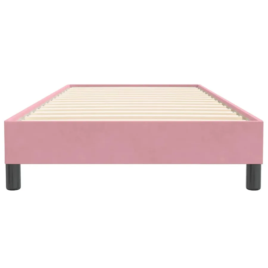 Sommier à lattes de lit sans matelas rose 90x220 cm velours - 5