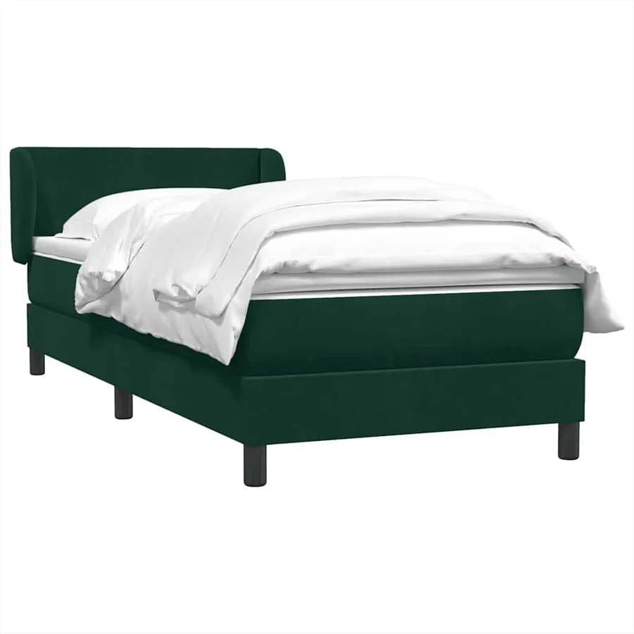 Sommier à lattes de lit et matelas vert foncé 80x210 cm velours - 4