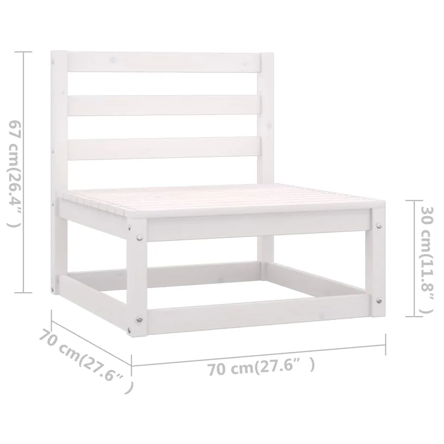 Salon de jardin 4 pcs avec coussins Bois de pin massif - 9
