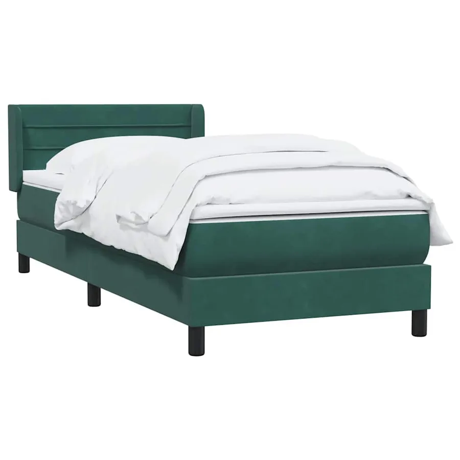 Sommier à lattes de lit et matelas vert foncé 80x210 cm velours - 3