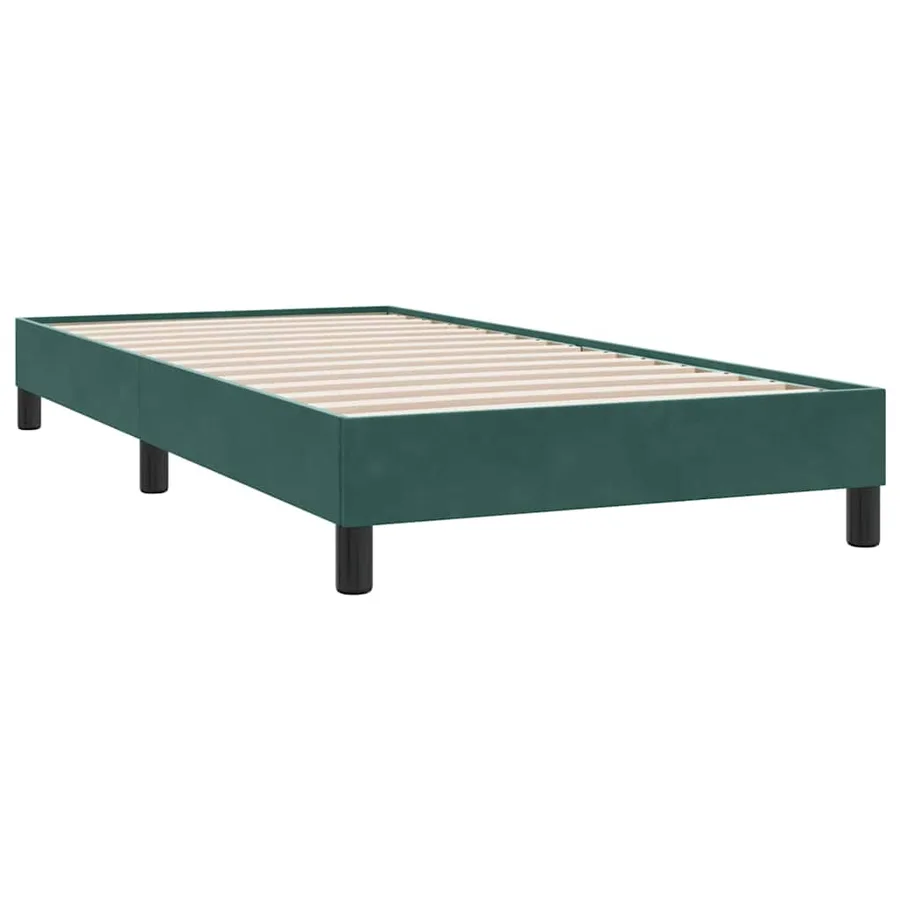 Sommier à lattes de lit et matelas vert foncé 80x210 cm velours - 5