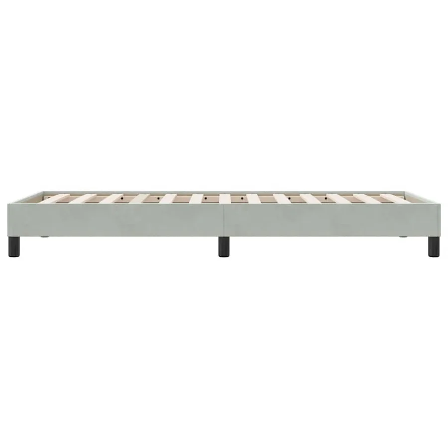 Cadre de lit sans matelas gris clair 80x210 cm velours - 6