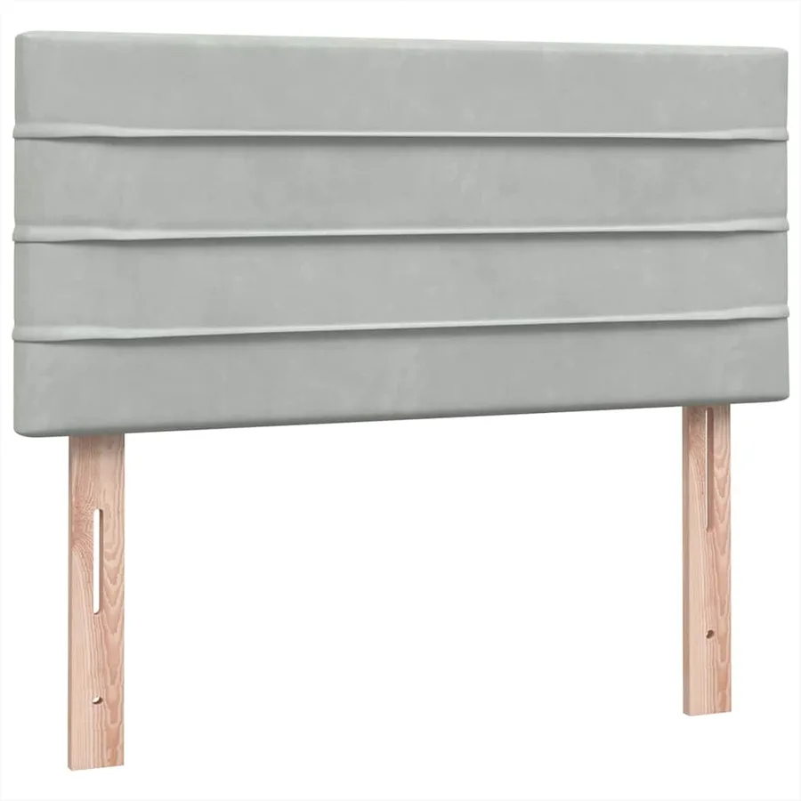 Sommier à lattes de lit et matelas gris clair 80x210 cm velours - 5
