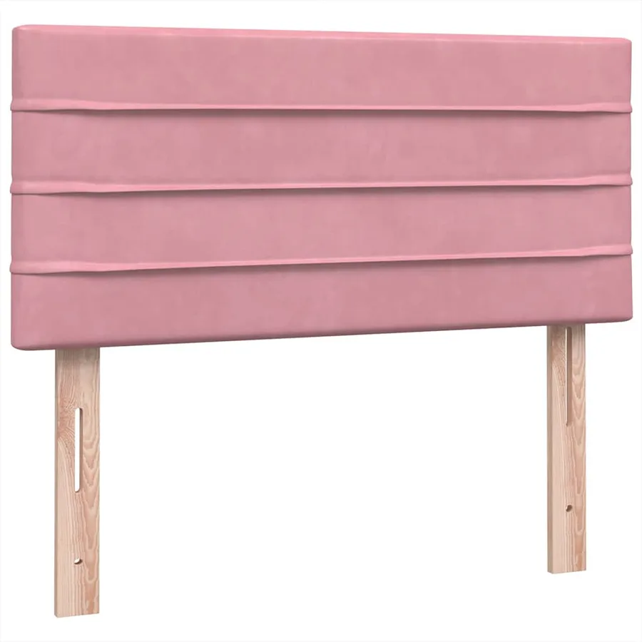 Sommier à lattes de lit avec matelas rose 80x210 cm velours - 7