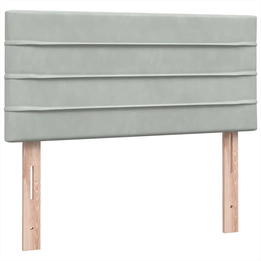 Sommier à lattes de lit et matelas gris clair 80x210 cm velours - 7