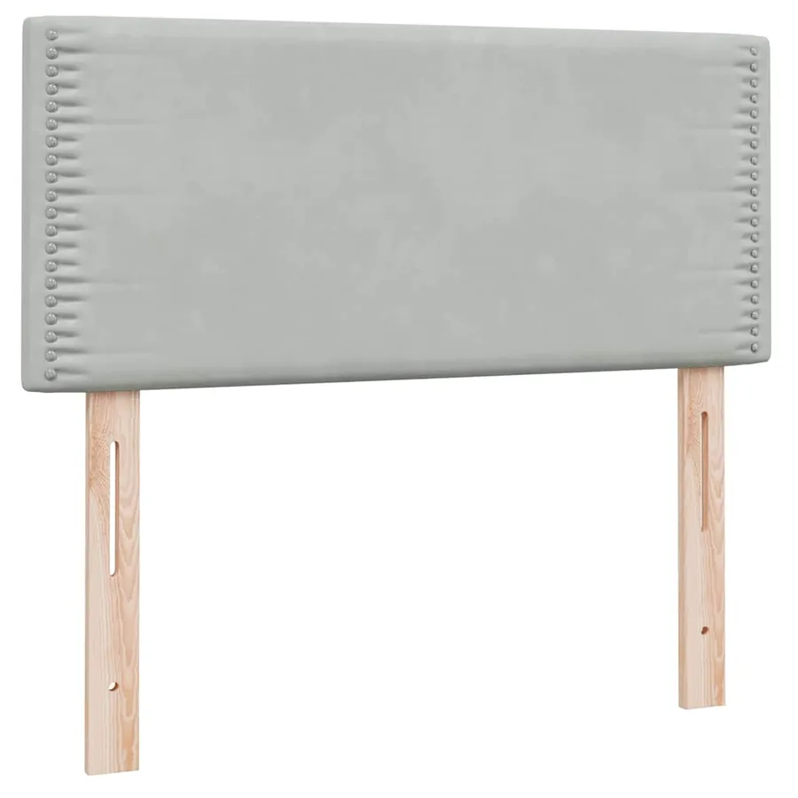 Sommier à lattes de lit et matelas gris clair 80x210 cm velours - 6