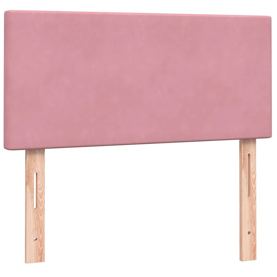 Sommier à lattes de lit avec matelas rose 80x210 cm velours - 7