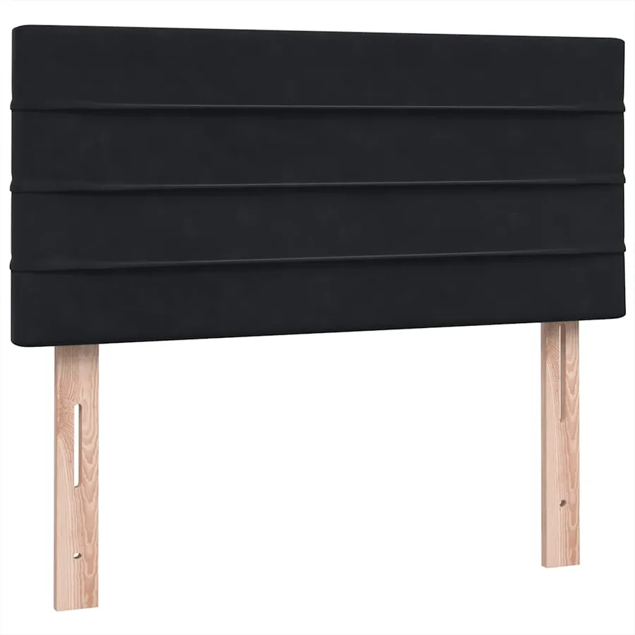 Sommier à lattes de lit avec matelas noir 80x210 cm velours - 7