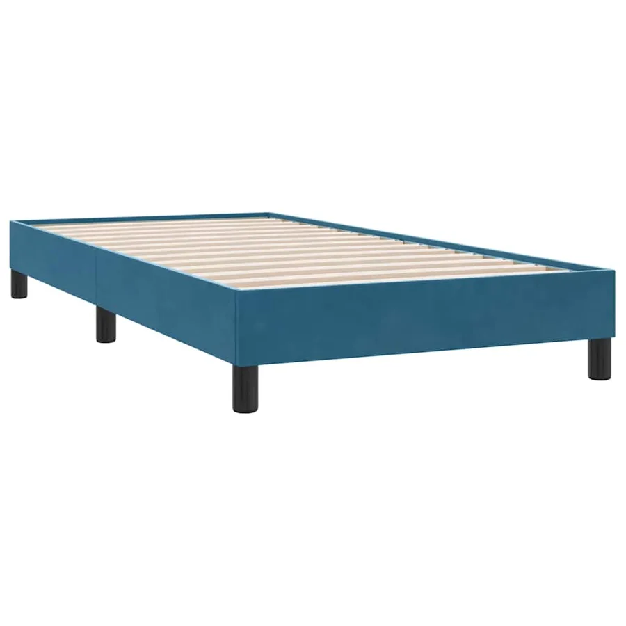 Sommier à lattes de lit et matelas bleu foncé 80x210 cm velours - 5