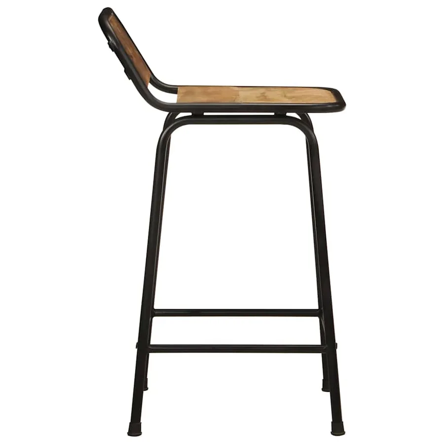 Tabourets de bar lot de 4 bois massif manguier brut - 3