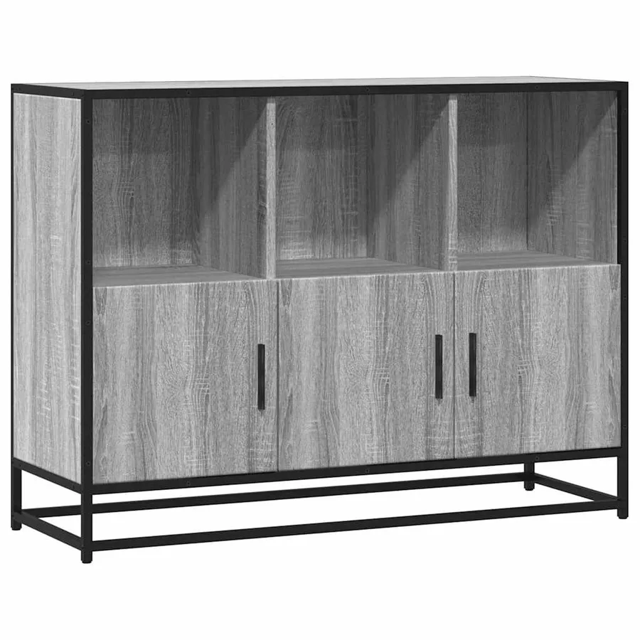 Buffet sonoma gris 100x35x76 cm bois d'ingénierie - 2