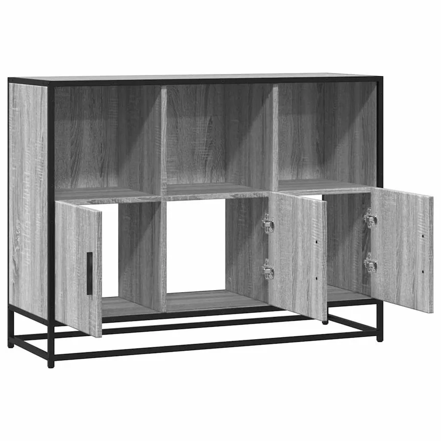 Buffet sonoma gris 100x35x76 cm bois d'ingénierie - 7