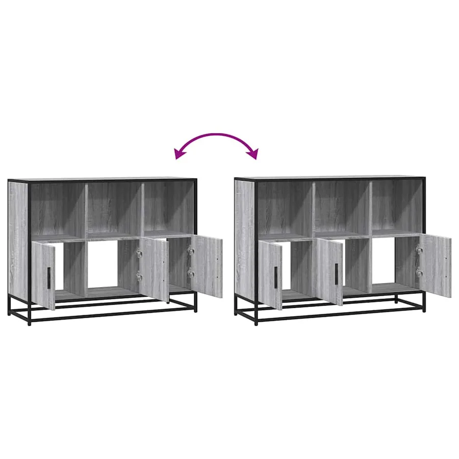 Buffet sonoma gris 100x35x76 cm bois d'ingénierie - 8