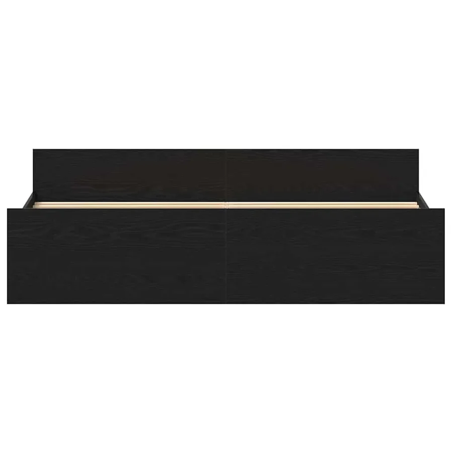 Cadre de lit sans matelas en chêne noir 200x200 cm bois d'ingénierie - 6