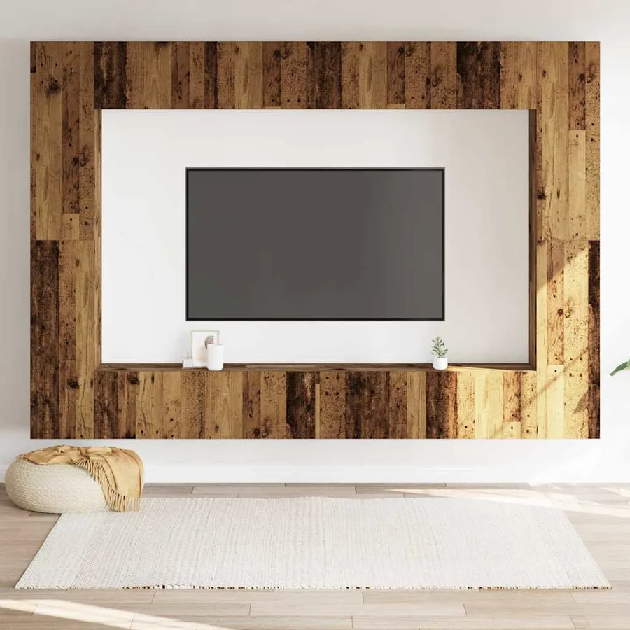 Ensemble de meuble TV mural 8 pcs vieux bois bois d'ingénierie - 3