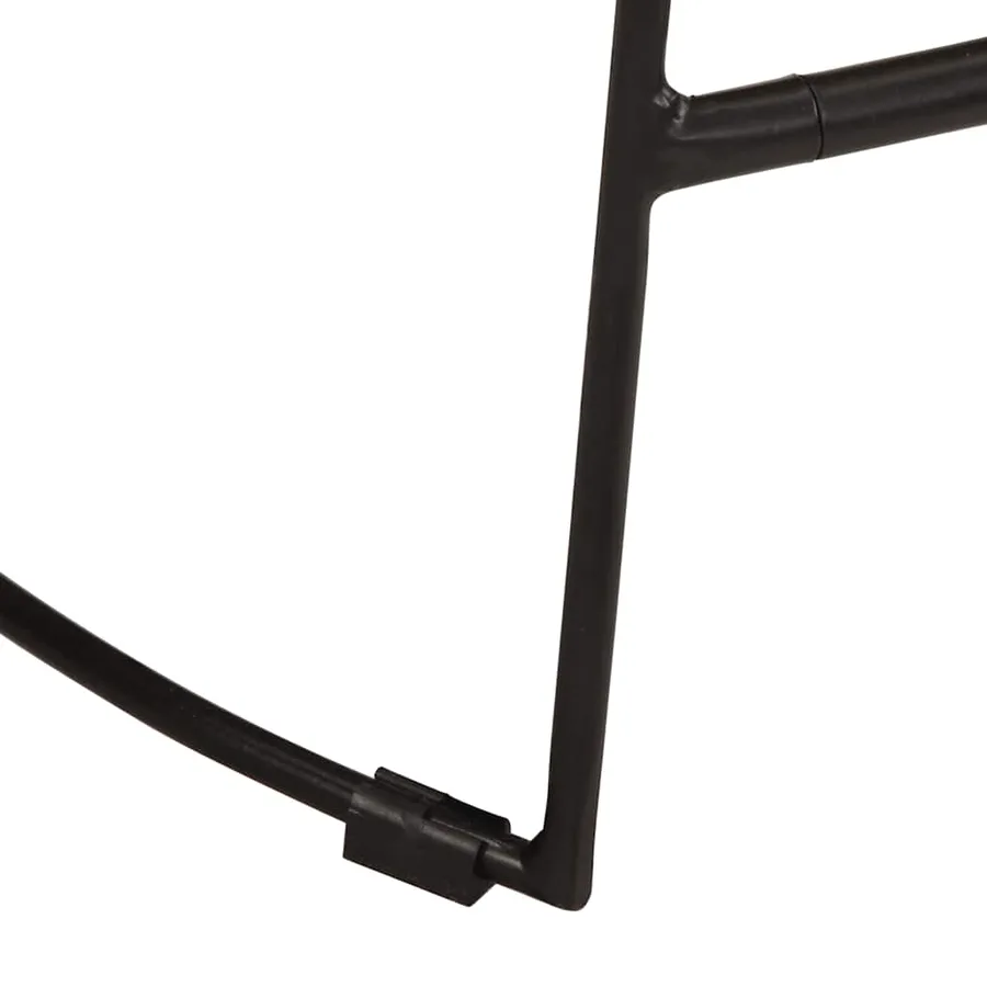 Tabourets de bar lot de 2 noir 45x40x78 cm bois manguier massif - 6
