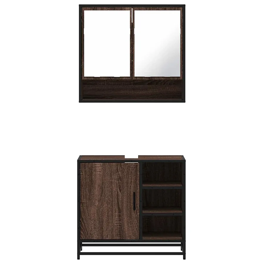 Ensemble de meubles de salle de bain 2 pcs Chêne marron - 5