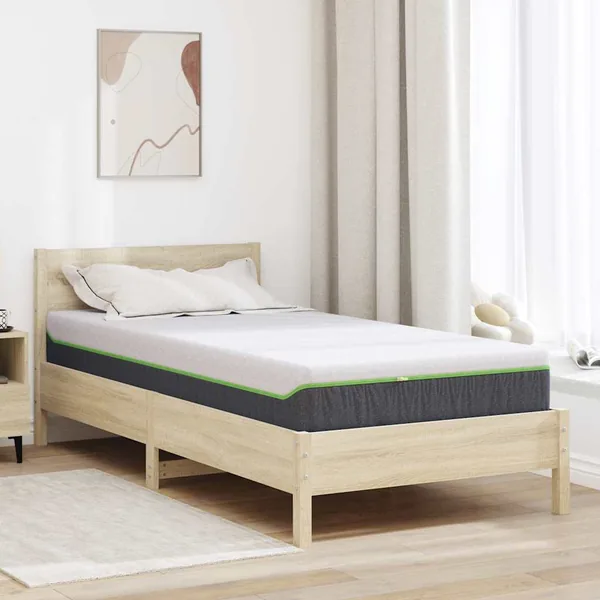 Matelas Blanc et Gris 100 x 200 cm Tissu jacquard