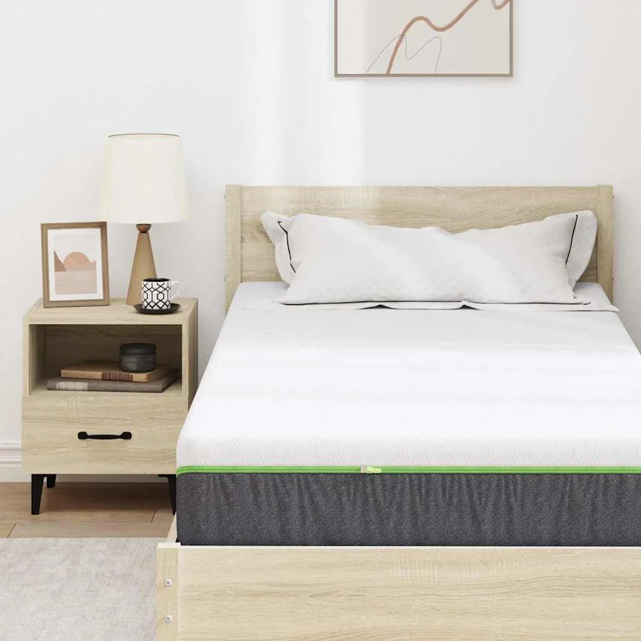 Matelas Blanc et Gris 100 x 200 cm Tissu jacquard - 7