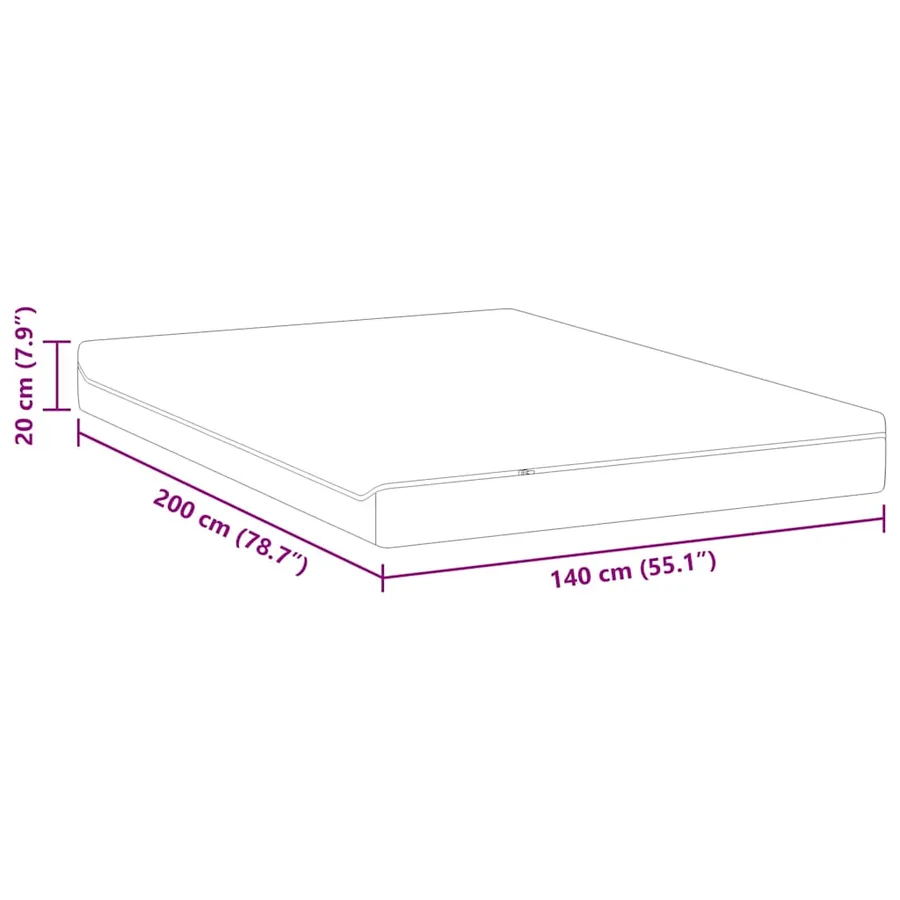 Matelas Blanc et Gris 140 x 200 cm Tissu jacquard - 12
