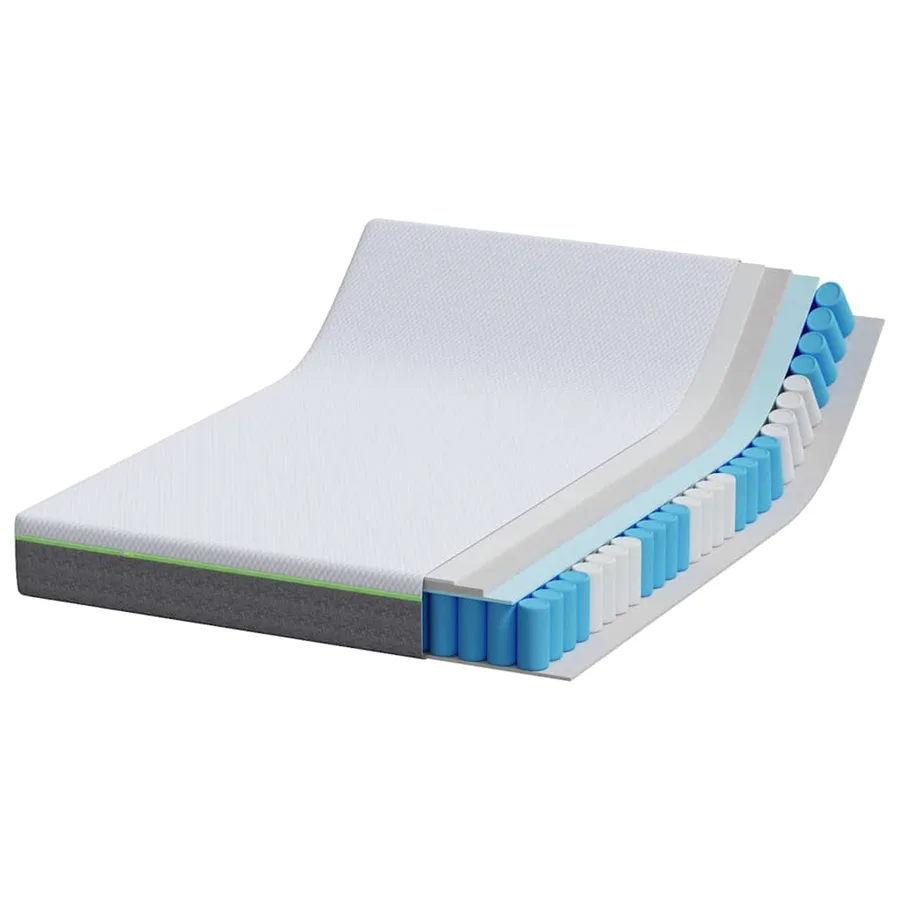 Matelas Blanc et Gris 140 x 200 cm Tissu jacquard - 4