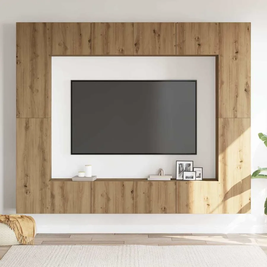 Ensemble de meuble TV mural 8 pcs chêne artisanal - 3