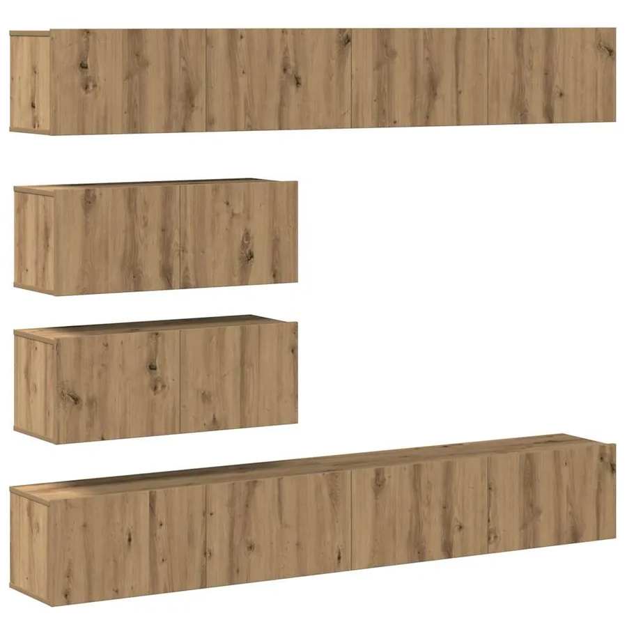 Ensemble de meuble TV mural 6 pcs chêne artisanal - 2