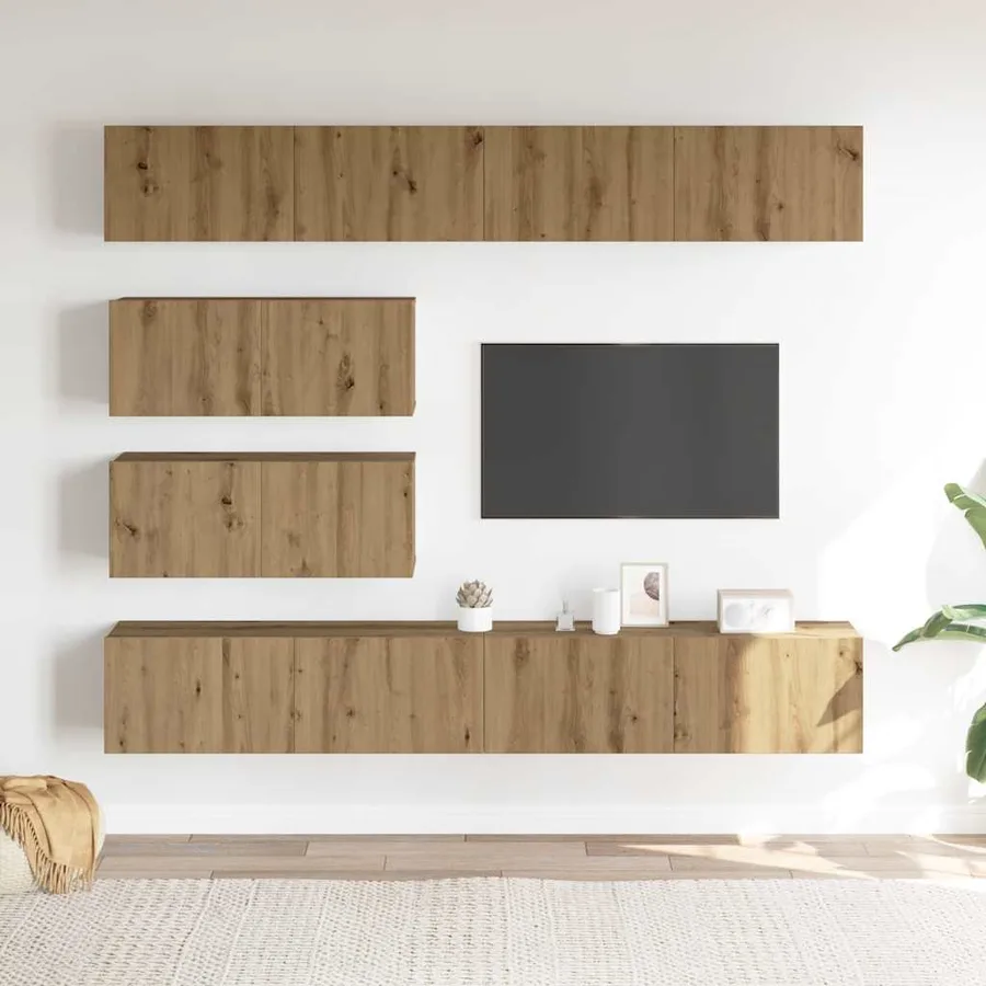 Ensemble de meuble TV mural 6 pcs chêne artisanal - 3