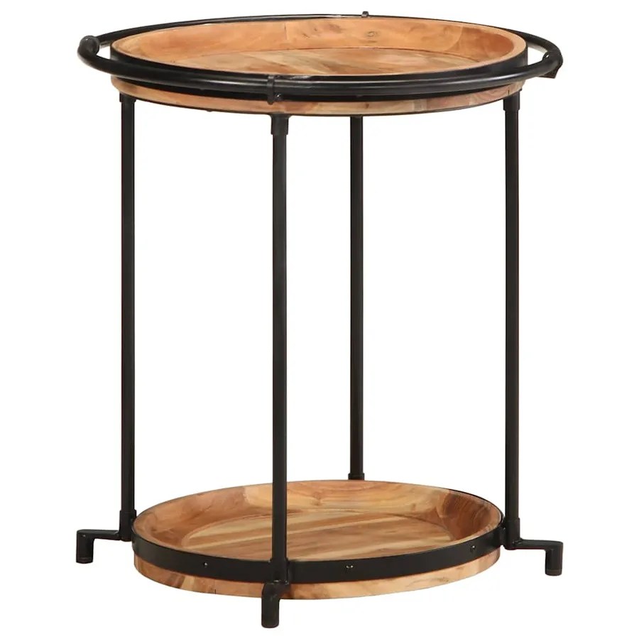 Table d'appoint Ø55x60 cm bois massif d'acacia - 10