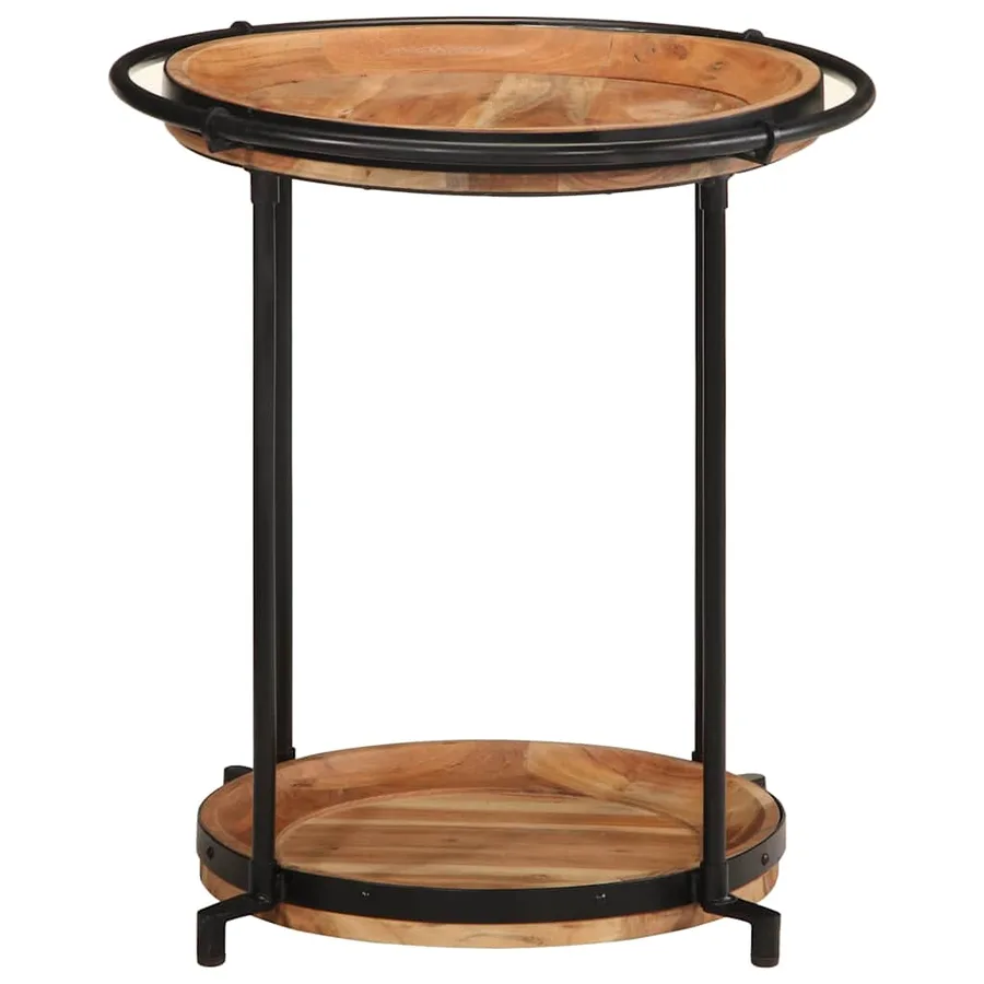 Table d'appoint Ø55x60 cm bois massif d'acacia - 2