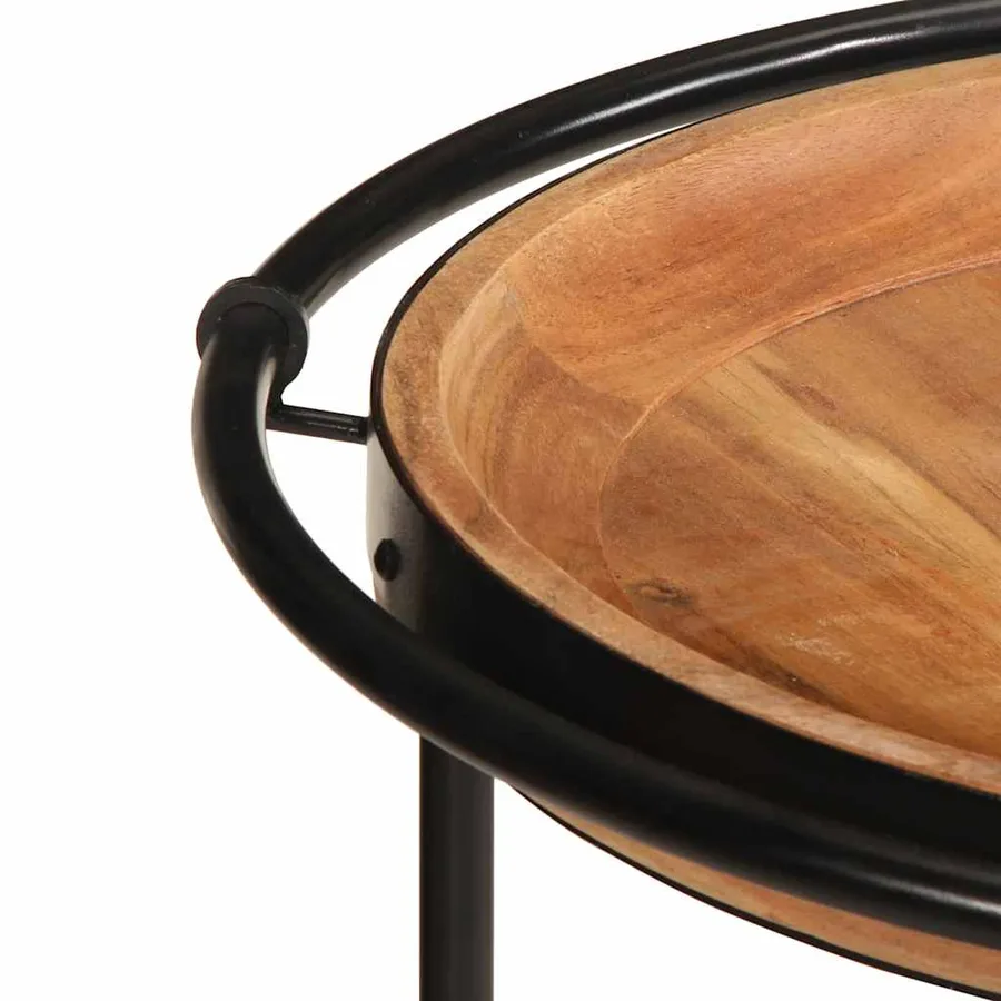 Table d'appoint Ø55x60 cm bois massif d'acacia - 4