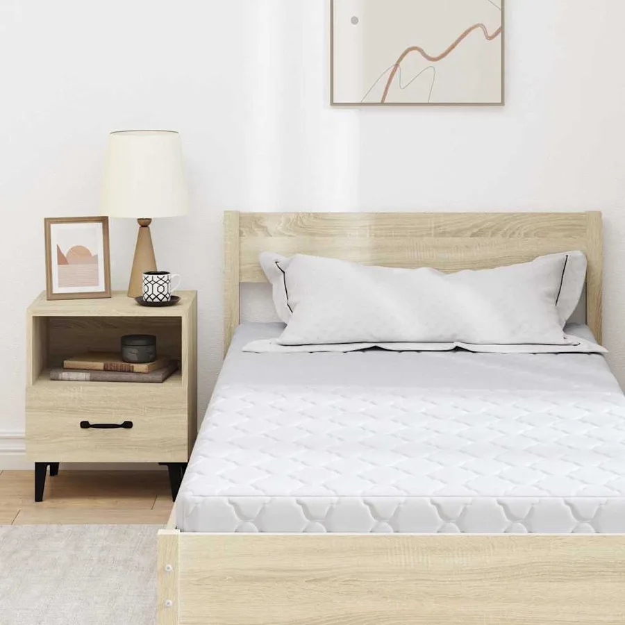Matelas Blanc 90 x 200 cm Tissu jacquard - 7
