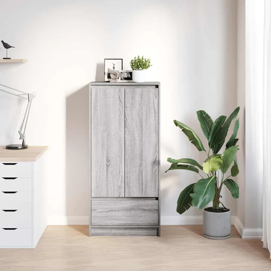 Armoire tiroir sonoma gris 55,5x34x119,5 cm bois d'ingénierie - 3