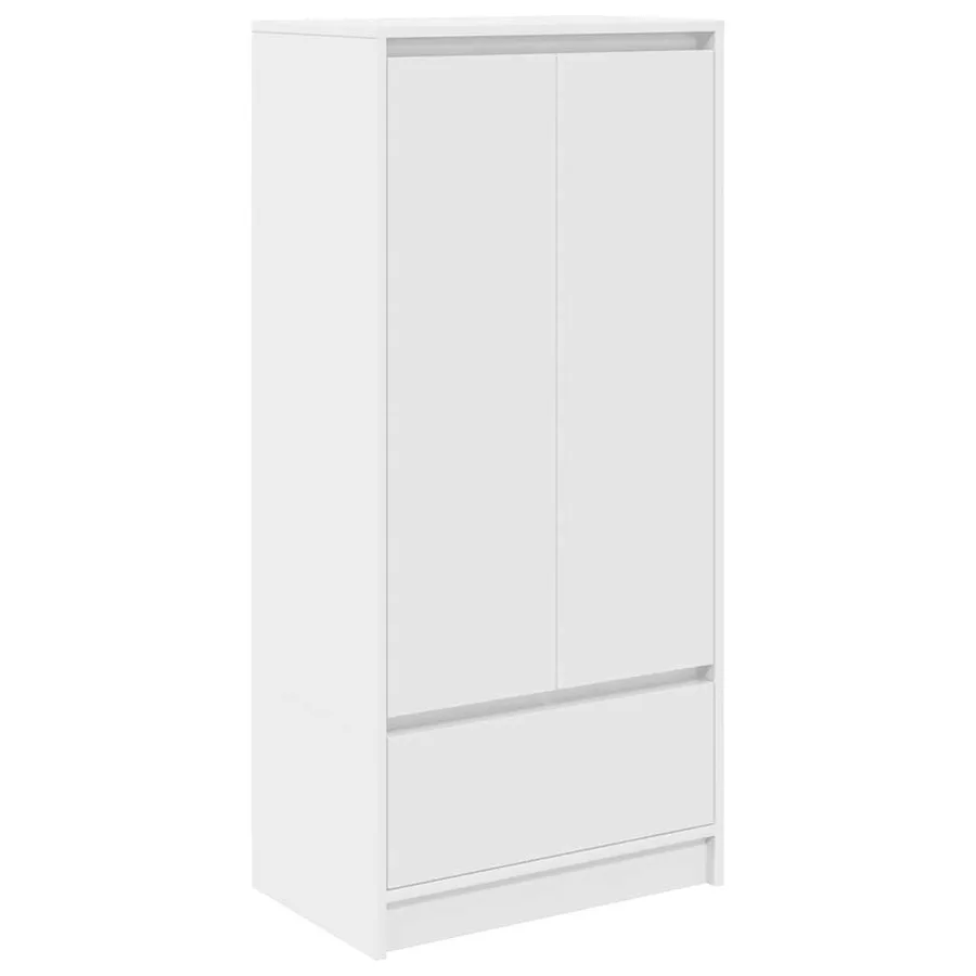 Armoire avec tiroir blanc 55,5x34x119,5 cm bois d'ingénierie - 2
