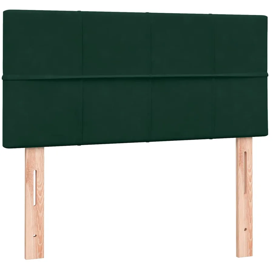 Sommier à lattes de lit et matelas vert foncé 90x210 cm velours - 7