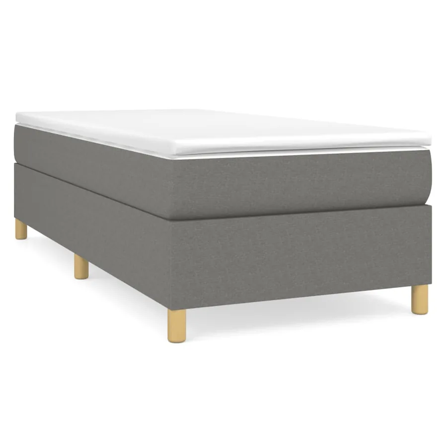 Sommier à lattes de lit avec matelas Gris foncé 90x200 cm Tissu - 2