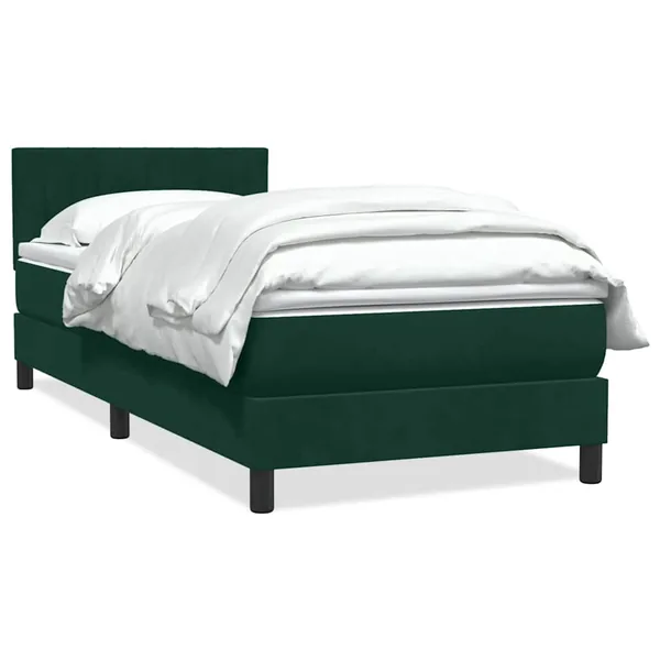 Sommier à lattes de lit et matelas vert foncé 90x210 cm velours