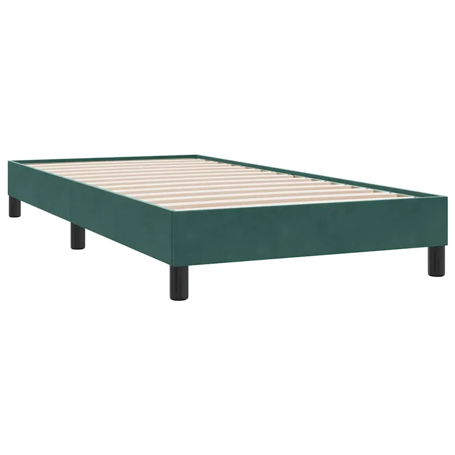 Sommier à lattes de lit et matelas vert foncé 90x210 cm velours - 4