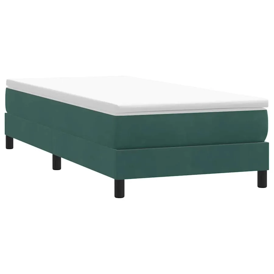 Sommier à lattes de lit et matelas vert foncé 90x210 cm velours - 5