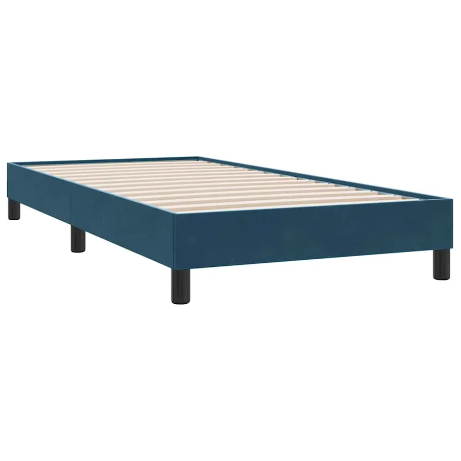 Sommier à lattes de lit et matelas bleu foncé 90x210 cm velours - 5