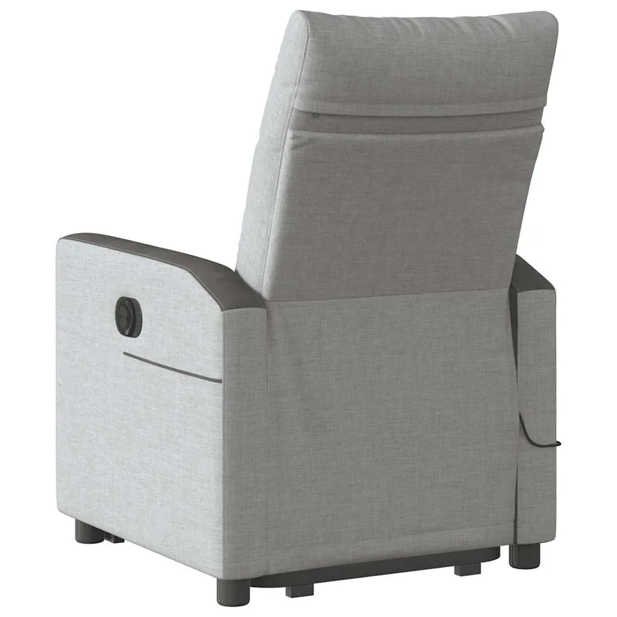 Fauteuil inclinable de massage électrique gris nuage tissu - 7